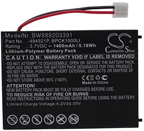 vhbw 1x Akku kompatibel mit Oricom Secure SC703, SC710, SC701, SC720, SC705 Babyphone Sensormatte (1400 mAh, 3,7 V, Li-Polymer)