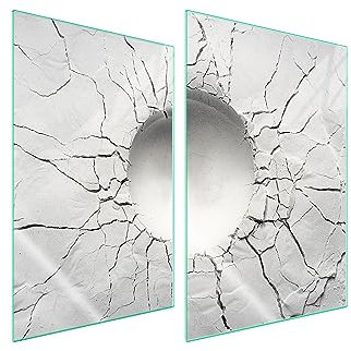 TMK ArtDeko Herdabdeckplatten 2 Teilig 2x35x52 cm Ceranfeldabdeckung Küche Induktion Herdschutz Spritzschutz Glasplatte Schneidebrett, Wand