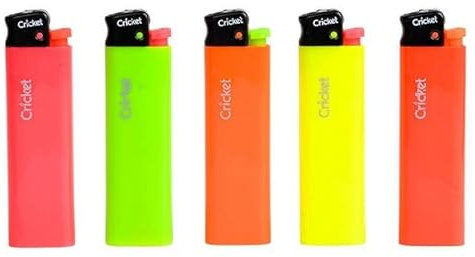 Lot de 5 Briquet Cricket Fluo - 5 Couleurs - 173