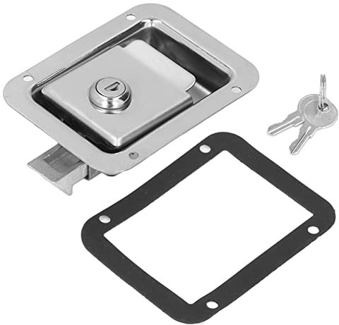 Buachois Serratura per Rimorchio da Viaggio, Serratura per Porta Camper, Maniglia a Paletta, in Acciaio Inox, con Montaggio Ad Incasso, Serratura Cassetto Camion Per Camion Rimorchio Camper