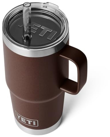 YETI Rambler Trinkbecher Mit Trinkhalmdeckel, Wetlands Brown, 25 oz (739 ml)