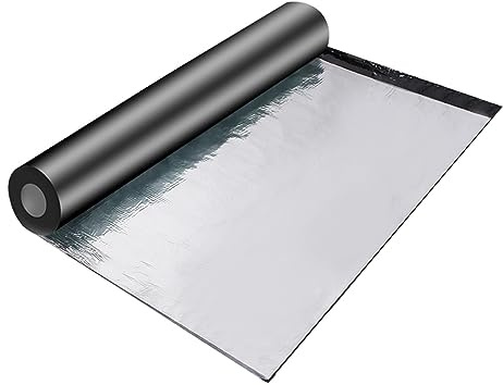 Nastro butilico per scossaline, Nastro bituminoso Nastro in alluminio, Nastro autoadesivo for tetti, Nastro for riparazioni tetti, Nastro sigillante butilico, Isolamento termico(0.5x2m(1.64x6.56ft))