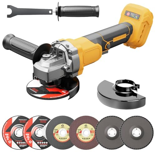 Cordless Angle Grinder, Brushless 4-1/2” Power Grinder Compatible with DeWalt 20V MAX Battery, 3-Speed, 7000 RPM, for Cutting, Grinding, Polishing – Tool Only (Battery Not Included)