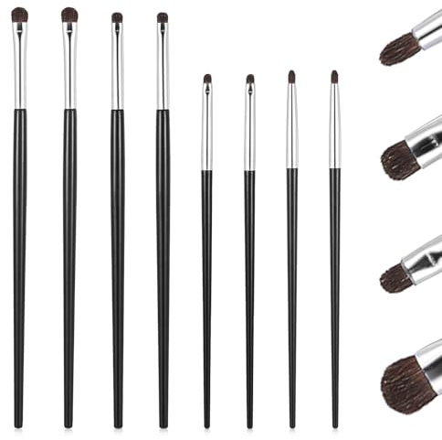 8Pcs Eye Makeup Brush Sets Ultra Thin Precision Eyeshadow Brushes, Fine Point Eyeliner Brush, Professional Eye Shadow Brushes for Eyeshadow Eyeliner-Brushes Powder Gel Cream Liquid Concealer Brushs