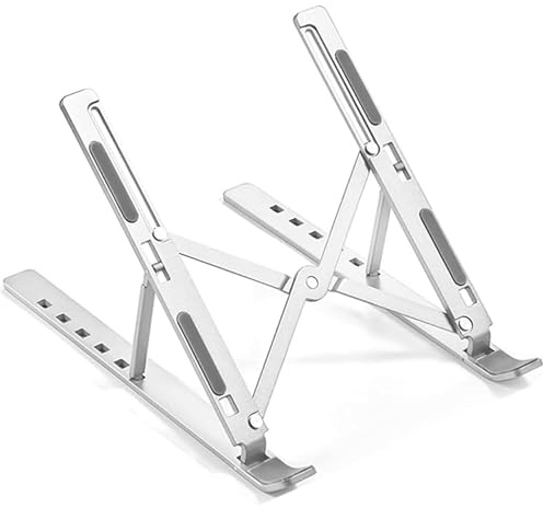 Genérico Soporte Portátil 3 en 1 Ajustable, Aleación de Aluminio, Compatible con Portátiles, Tablets y Smartphones