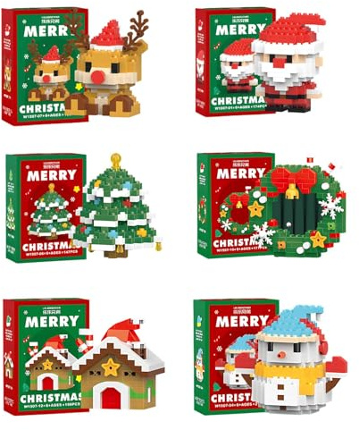 6PCS Mini Bricks, Mini Blocks, Building Blocks Set for Creative Construction and Desktop Display