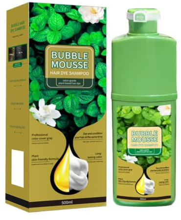 Foam Hair Dye, 500ml Bubble Mousse Shampoo, Natural Hair Mousse Healthy | Plant Hairs Color, Long-lasting PlantBased Foam HairBye For Men & Women Home Salon Daily Bathroom Travel