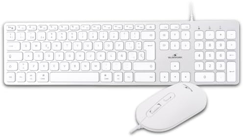 Bluestork - Mac Pack - Mac-tangentbord och mus vit USB-C/USB-A QWERTY ES