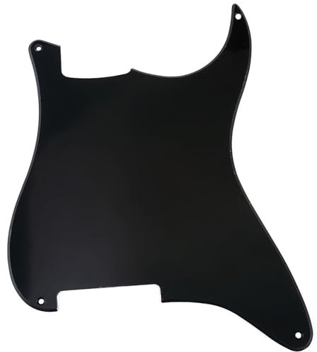 Musiclily 4 Löcher Gitarre Schlagbrett Rohmaterial ST Pickguard für Strat Style E-Gitarre,1 lagig Schwarz