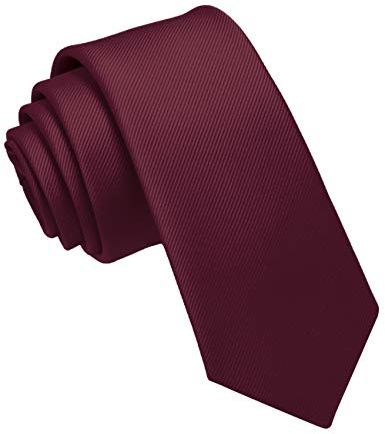 JEMYGINS Cravatta Uomo Maroon in Seta Multicolore Sottile 6CM