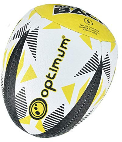 Optimum Rugby Bounce Back Solo Skills Ball – Ausgewogener, reaktionsschneller, präziser Handling und Treten – leistungsstarker Rebound-Rugbyball für Profi-Training – 2-lagig, 410 g (Größe 3)