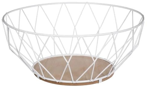 TIENDA EURASIA® Frutero Metálico Original con Forma de Diamante - 28 x 11,50 cm (Blanco)