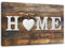 Feeby Bild auf Vlies Leinwand Rustikal Inschrift Home 90x60 cm Kunstdruck Modern Wandbilder Deko Flur Wohnzimmer Auf Holz Shabby Chic Vintage Retro Braun