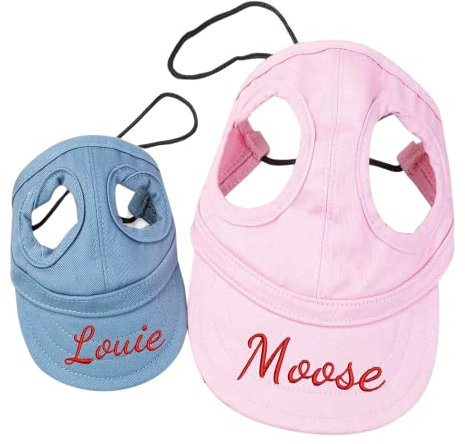 Personalisierte Hundemütze - Custom Baseballmütze Verstellbar mit Ohrloch, Stickerei, Golfmütze, Sun Cap - Hundeaccessoire Geschenk