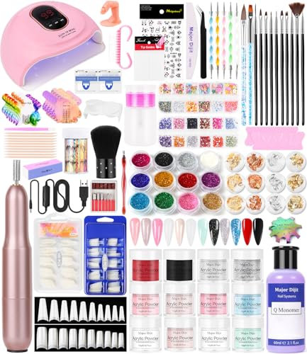 DouborQ Acrylic Nail Kit with Electric Nail Drill Lamp Nail Art Tools Starter Set Supplies for Beginner with Everything (MT20-7)