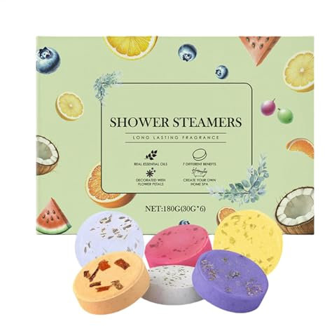 Compresse da doccia, vaporiere per aromaterapia, 6 vaporizzatori per doccia in rilievo, vapori fruttati per doccia, cialde da doccia, vaporiere per aromaterapia, set da bagno per donne e ragazze