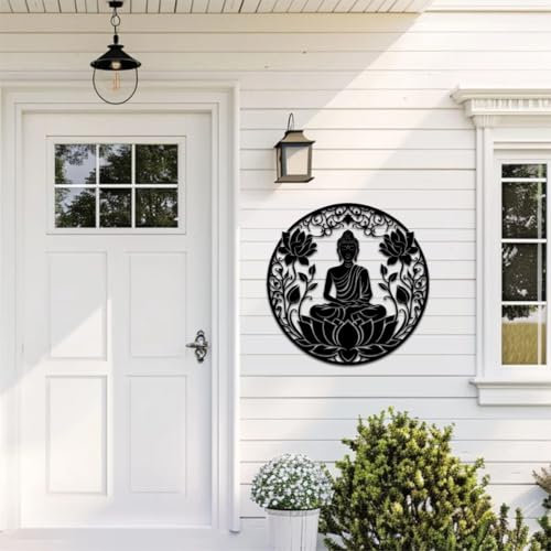 Générique Bouddha Décoration Murale Motif Floral en Métal pour Cuisine, Chambre, Salon, Salle de Bain