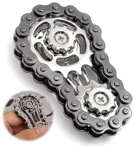 AOEVUIR Cool Gears Fidget Chain, Juguete Fidget Spinner de Montaje para Niños y Adultos, Cadena de Engranajes de Metal para Aliviar el Estrés, Idea de Regalo Creativa