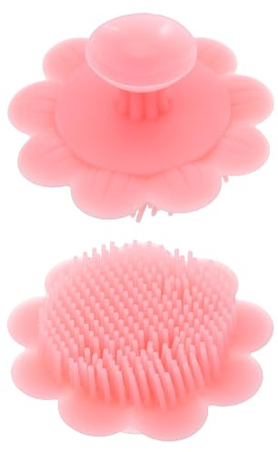AUTSUPPL 2 St Silikon Hårbottenmassage Badborste För Nyfödda Silikon Schampoborste Babyborste Nyföddborste Hårbottenmassageborste Babyhårborste Nyfödd Hårbottenborste Rosa