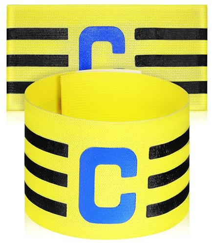 MAGICLULU 2 pièces Brassard Capitaine Foot Élastique Bandeau Sportif Portable Ajustable et Couleurs Intenses pour Matchs et Entraînements