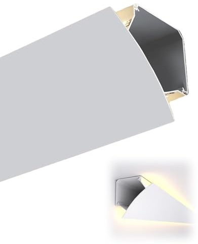 Led Profil LED-ljuslistar för Takkronlistar, Linjär Belysning av Aluminiumlegering för Vardagsrum Kök, Golv Vägg Karmlist Inbyggd Diffusor Dekoration(100cm/39.4in/3.3ft)