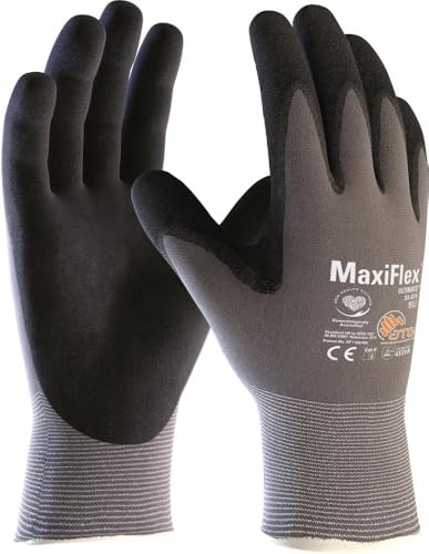 Unbekannt ATG Handschuhe 34-874 Montagehandschuhe MaxiFlex Ultimate Mehrfarbig grau/schwarz 9