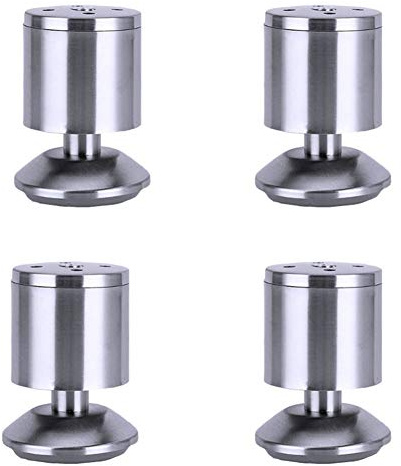 Tiberham Stainless Steel Furniture Legs, 4 Pcs Adjustable Sofa Legs Cabinet Table Feet, Heavy Duty Replacement Kitchen Breakfast Bar Worktop Support TV Desk Legs (50 x 80 mm)