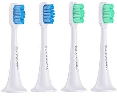 Löwenbiss - Set di 4 testine per spazzolino elettrico Mi Xiaomi, setole arrotondate per una pulizia delicata delle gengive, compatibili con Mi Electric Toothbrush T500 T300