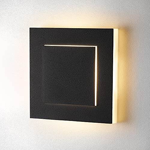 lambado® Premium LED Wandeinbauleuchte für Schalterdose - Treppenbeleuchtung 230V in schwarz für Innen - 1.5W ColorSwitch 3D Lichteffekt für Ambiente & Sicherheit im Dunkeln