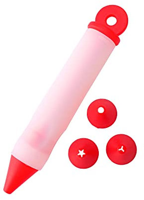 Tortenschreibwerkzeug, Silikonstift zum Dekorieren von Kuchen, Kekse, Eiscreme, Stifte zum Dekorieren (Rot)