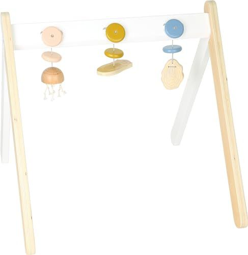 small Foot Baby Spielbogen „Seaside“ aus Holz, Babyspielzeug zur Beschäftigung und Stärkung der Motorik, 12334