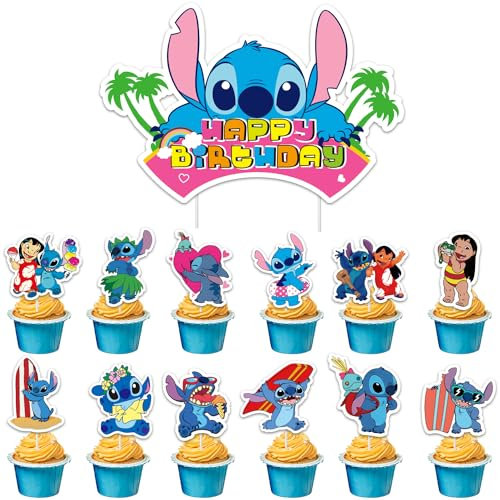 Cupcake Topper, 49 Stück Tortendeko Kinder, Cartoon Toppers Decoration, Kuchendekoration Kuchendeckel Muffin Deko für Party-Geburtstagskuchendekoration