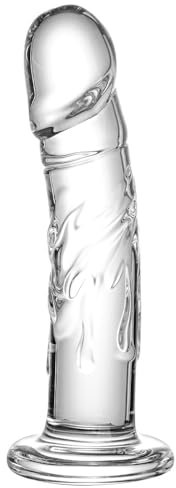 18CM-kleiner realistischer Glasdildo, realistisches Anfänger-Sexspielzeug, transparenter Kristallglasdildo für Damen/Herren/Homosexuelle, Erwachsenen realistisches Analspielzeug und Spiel.