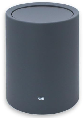 Nell 8L Cubo de basura para baño, color gris mate con tapa basculante – Perfecto como elegante cubo de cosméticos, Ideal también como cubo de basura para inodoro, Plástico duradero, Elegante y