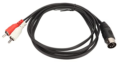 5 Pin Din Male to 2 Cable, Adapter 5-Pol Din / 2 Cinch Stecker PVC Wire Cover, Sound Connection Cable, 1.5M Length, Adapter 5-Pol Din / 2 Cinch Stecker for Cd Player, VCR, DVD, Phono,