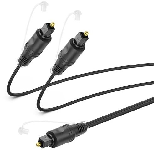 MEIRIYFA Digitaler Optischer Splitter Adapter 1 in 2 Out, 1M Toslink Digital Fiber Optic Audio Splitter Mit 1 Eingang 2 Ausgänge für Heimkino, DVD Player, TV