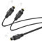 MEIRIYFA Digital Optical Splitter Adapter Cable 1 in 2 Out, Toslink Digital Fiber Optic Audio Splitter 1 Male Input 2 Male Output Cable for Home Theater, DVD Player, TV, Sound Bar - 1M