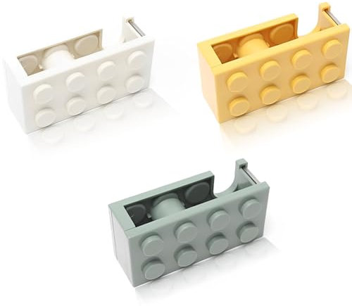 3 Stück Abroller, Klebebandabroller, Klebebandabroller, Paketklebeband, Bürobedarf, Paketband, Zum Schnellen Schneiden Von Klebeband,Büro, Schule, Blumenläden (Gelb, Weiß, Grün)