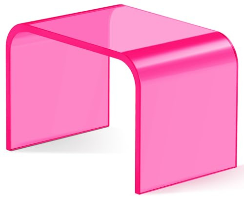 PFOIBOU Tritthocker aus Acryl Hocker,Tritthocker für Kinder,Fußhocker aus Acryl,Badezimmer Hocker für Kinder Erwachsene in Küche, Bad und Haus, bis zu 113 kg Belastbar (Red No Non-Slip)