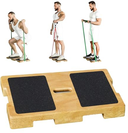 Wood Resistance Band Platform Base, Resistance Band Foot Plate, Fitness Exercise Board Footplate, Step Board for Workout Board for Home Gym