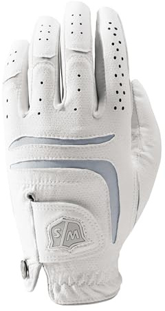 Wilson Staff Damen Golfhandschuh, Grip Plus, Material-Kombi, Größe: S, Rechtshand, LRH, weiß, WGJA00102S