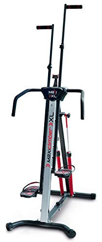 MaxiClimber Vertical Climber Training Device, Home Gym Stepper for Cardio and Strength Training, Full Body Workout with Fitness App, XL-2000, Red