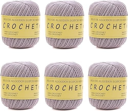 Hilo de Algodón para Tejer Crochet Ganchillo o Punto Torrijo PERLE XXL No 8 70g, Ovillo de algodón perle Suave para Tejer | 6 Unidades, Color 43326-6