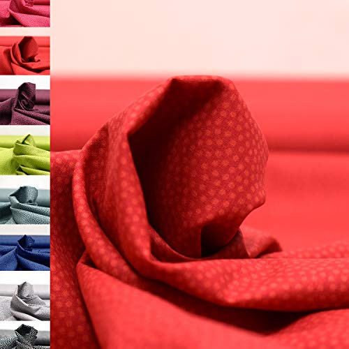 MAGAM-Stoffe Keno Tupfen Baumwollstoff Oeko-Tex Meterware 50cm (06. Rot)