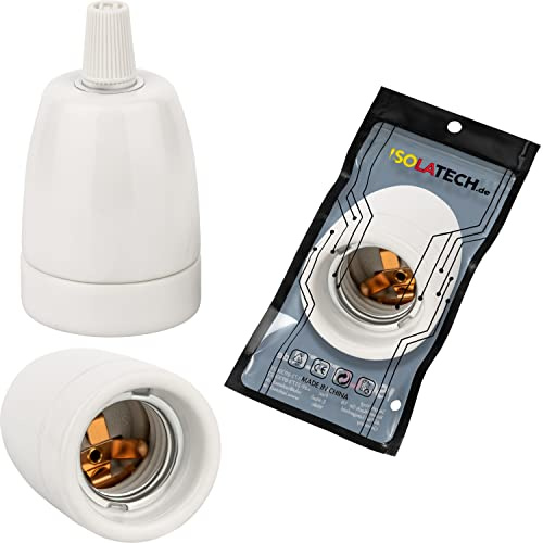 ISOLATECH 1pc Douille E27 En Céramique Avec Décharge Max.250V/4A | Pour LED Et Lampes Éco, Pour Ampoules, Résistante À La Chaleur, Cuisine, Salle De Bains, Support