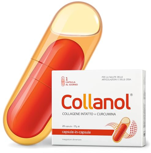 Collanol: salvaguardia della salute articolare. Formula liquida in capsula doppia. Collagene 3D + curcumina micellare. 1 caps al giorno (1 Pezzo)