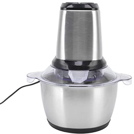 Picadora de Carne Eléctrica 2L, Picadora de Procesador de Alimentos, Frenado de Dos Niveles Picadora de Alimentos para Licuadora de Carne, Súper Potencia de 350W Picadora de Carne Eléctrica(#1)