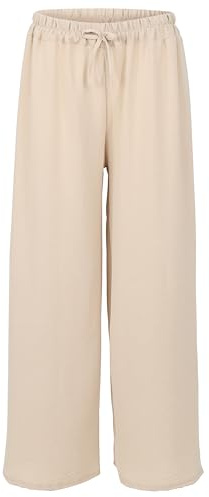Malito - Ladies Culotte Trousers - Pantalones Palazzo para el Verano - Pantalones de Verano de Talla única para la Playa y la Vida Cotidiana - Trendy Marlene Trousers 2305 Beige