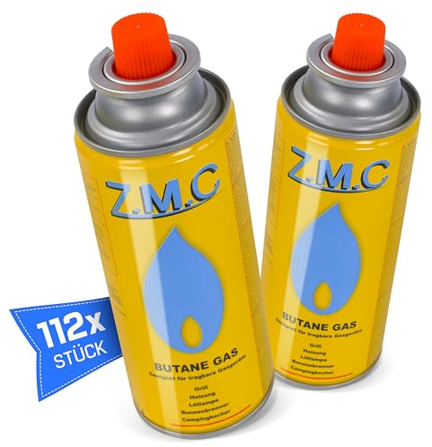 ZMC 112 x bitar butan gaspatron 227 g med ventil typ MSF-1a, universell gaspatroner butan gaspatroner med bajonettanslutning för campingkokare, gasvärme, gasbrännare, ogräsbrännare