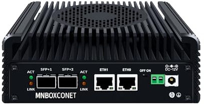 MNBOXCONET S2 Mini PC N100 10GBE SFP+, Firewall Appliance Micro Büro Hardware, Barebone No RAM No SSD, 2xi226V 2.5Gbit LAN, USB C, TF Card Slot, Support Proxmox OPNsense, SPK/MIC
